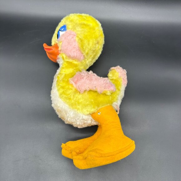 Vintage Rushton Rubber Face Duck Yellow Duckling Stuffed Animal Toy Kitschy READ - Picture 2 of 15